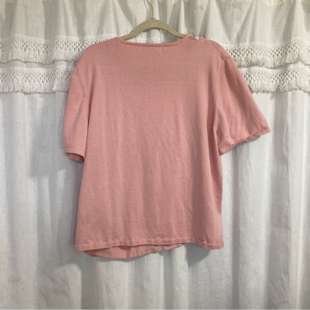 Alfred Dunner vintage insp grandmacore embellished short sleeve sweater top - Picture 6 of 6
